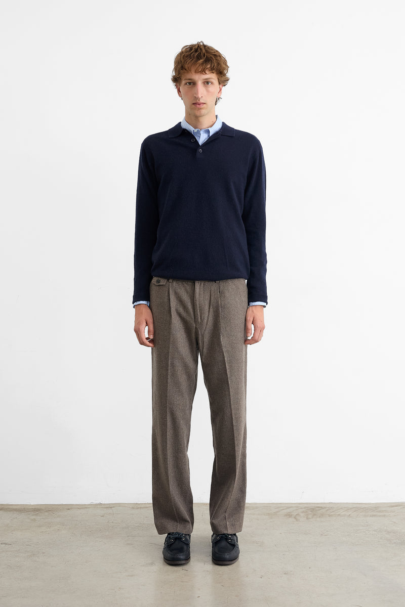 WOOL POLO NAVY