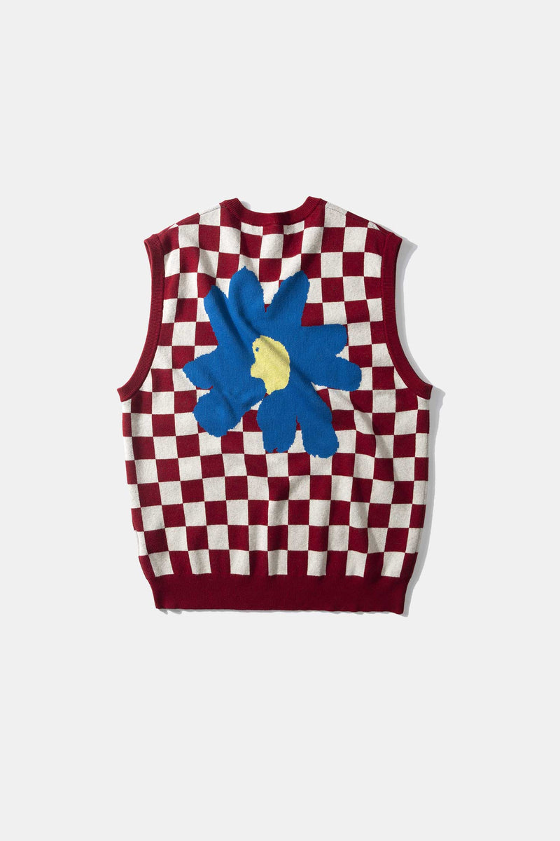 CHECKERBOARD VEST VANILLA