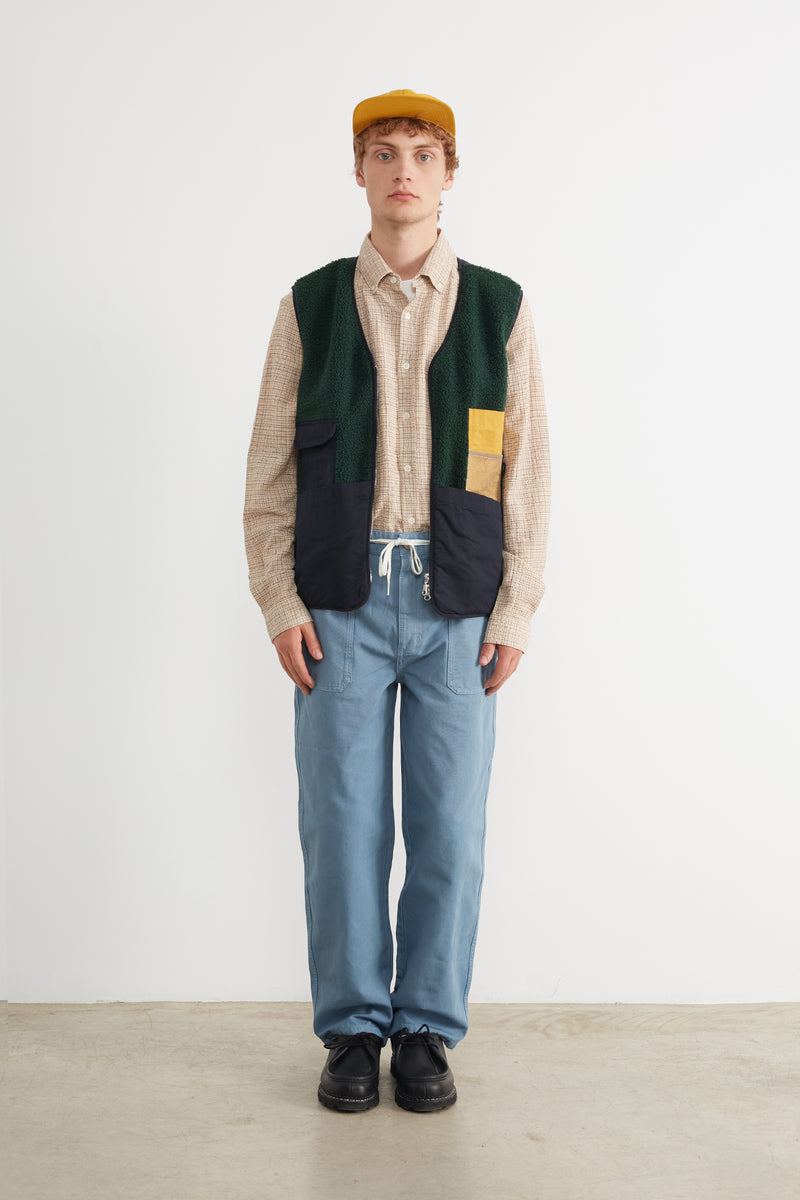 SHEARLING VEST DK GREEN