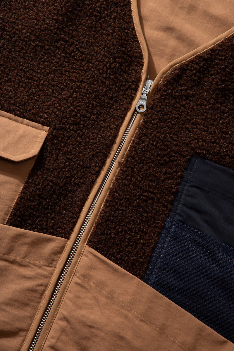 SHEARLING VEST CHOCOLATE