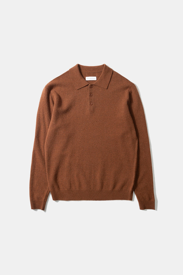 WOOL POLO CHOCOLATE