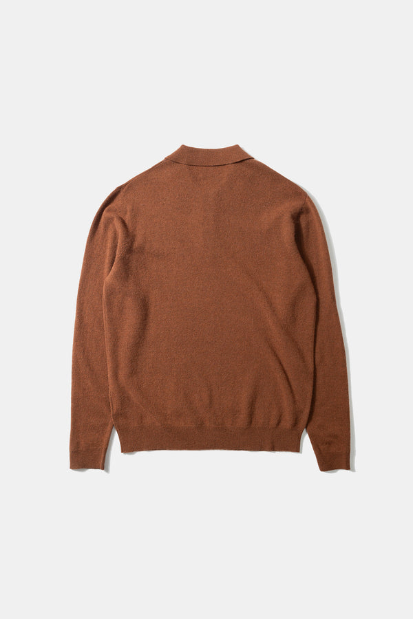 WOOL POLO CHOCOLATE