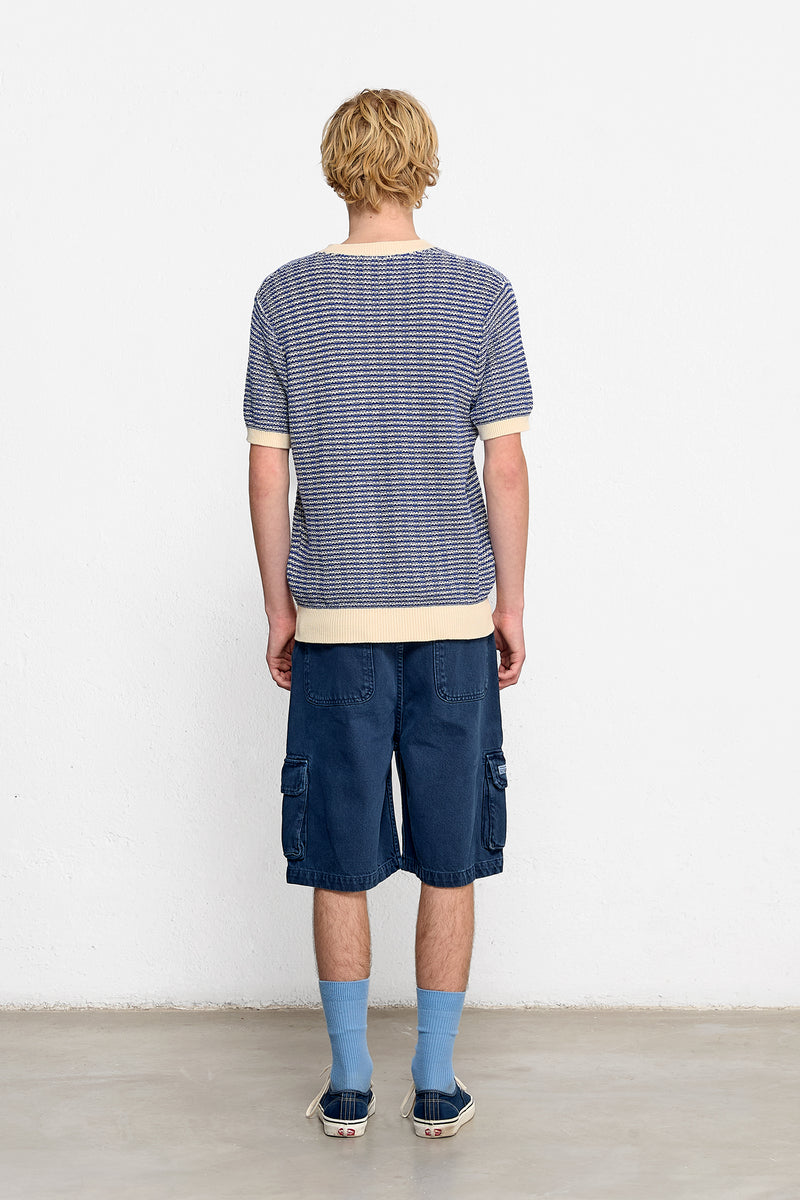 KNITTED T-SHIRT DK BLUE