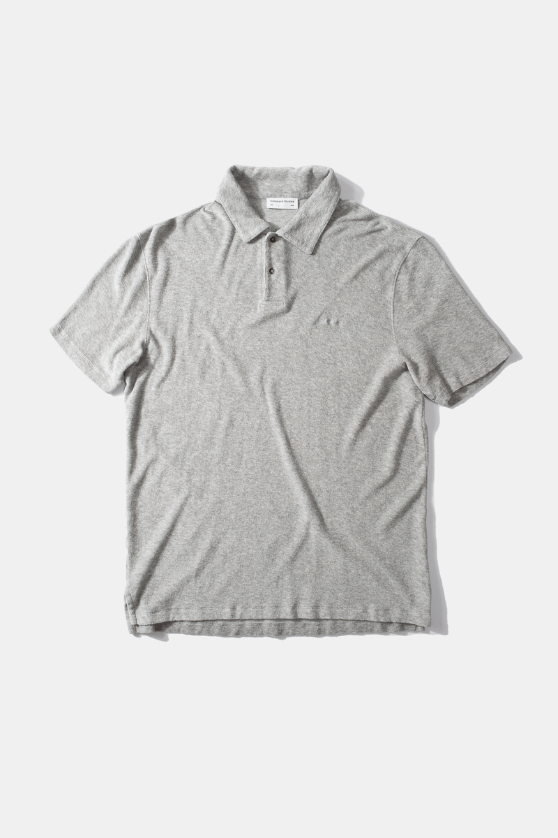 TERRY POLO PLAIN GREY MELANGE