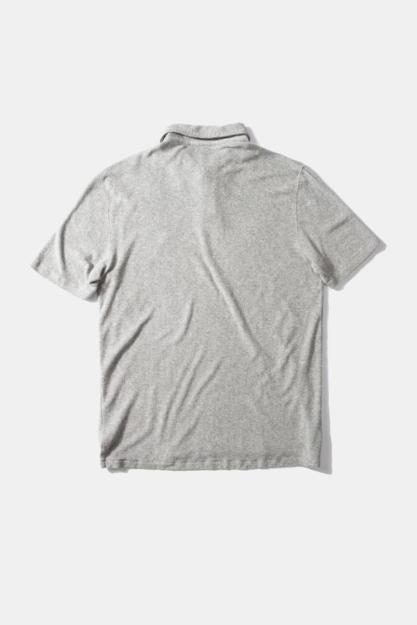 TERRY POLO PLAIN GREY MELANGE