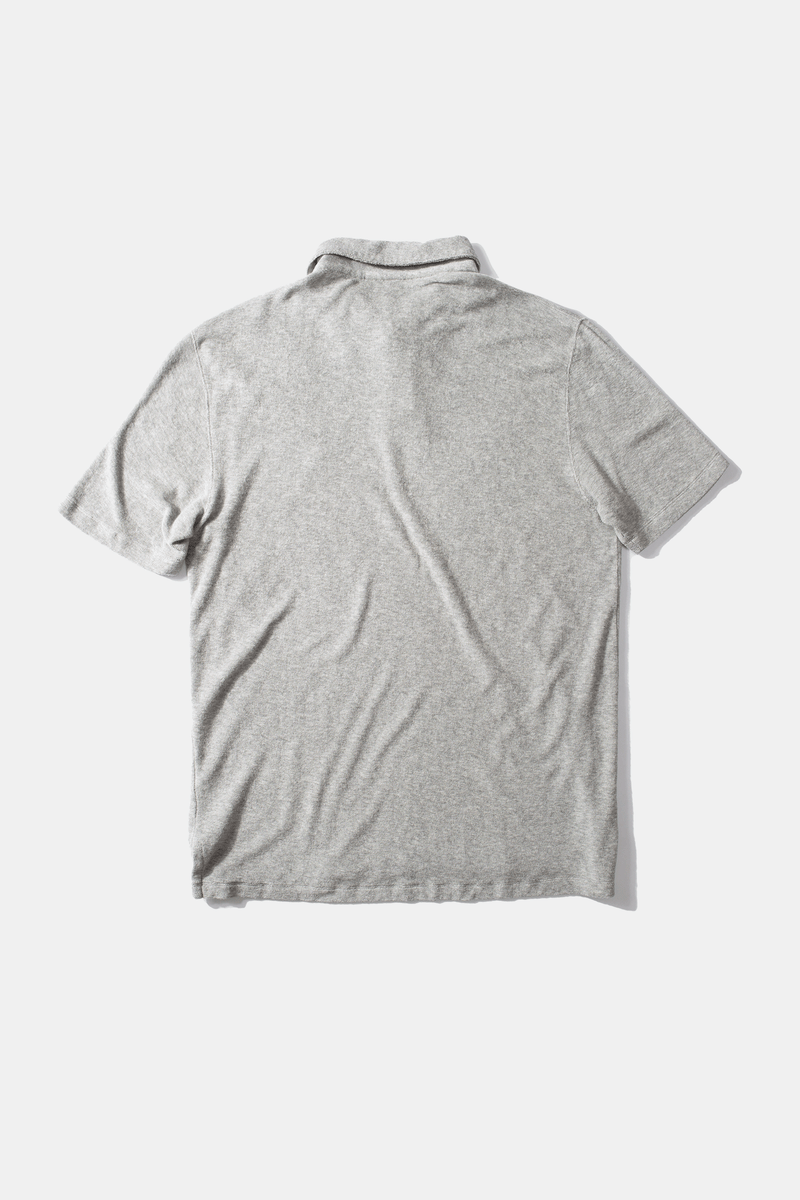 TERRY POLO PLAIN GREY MELANGE